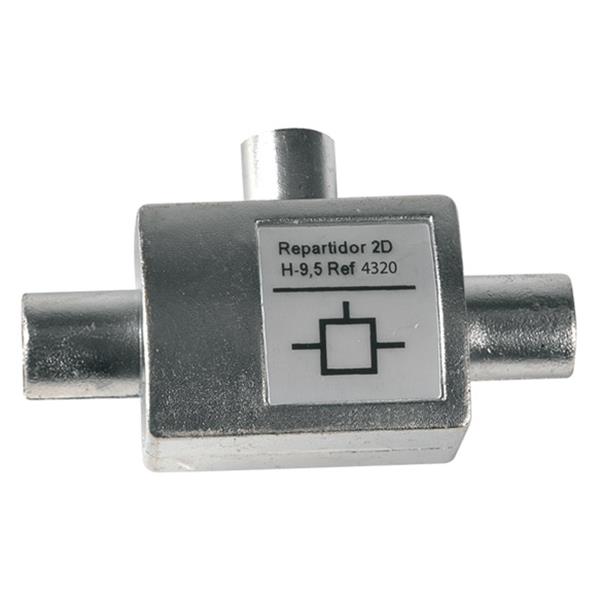 DISTRIBUIDOR ANTENA COAXIAL 2 HEMBRA 1 MACHOS BLINDADO