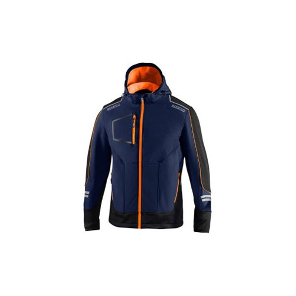 CHAQUETA TECH SOFTSHELL AZUL / NARANJA FLUOR TALLA XL