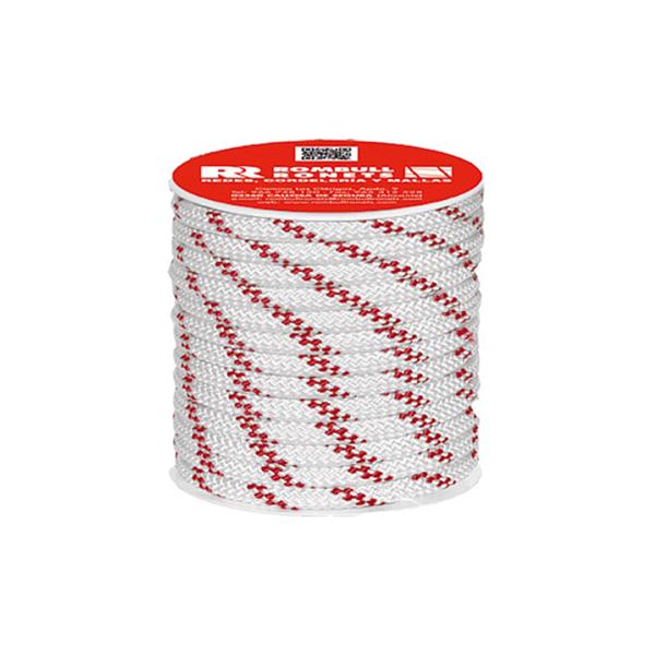 CUERDA POLIESTER TRENZADO CON ALMA  8 MM 25 MT BLANCO