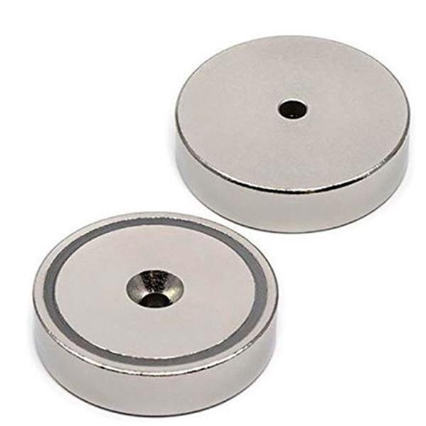 IMAN BASE MAGNETICA NEODIMIO PASANTE CARCASA PLANA AGUJERO AVELLANADO &Oslash; 25X7 MM M-4,5X9,6 MM