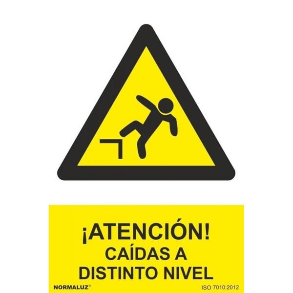 SE&Ntilde;AL PELIGRO  "&iexcl;ATENCION! CAIDAS A DISTINTO NIVEL" 297X100 MM PVC 0,7 MM