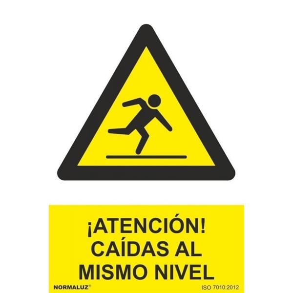 SE&Ntilde;AL PVC PELIGRO &iexcl;ATENCION! CAIDAS AL MISMO NIVEL 210X300MM