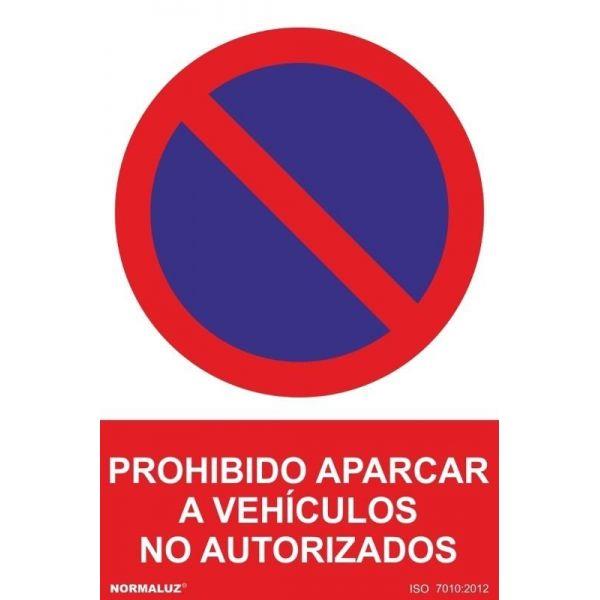 SE&Ntilde;AL PROHIBICION CASTELLANO ADHESIVO 210X300 MM-APARACAR VEHICULOS NO AUTORIZADOS