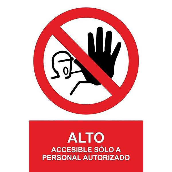 SE&Ntilde;AL PROHIBICION CASTELLANO ADHESIVO 200X300 MM-PROHIBIDO ALTO