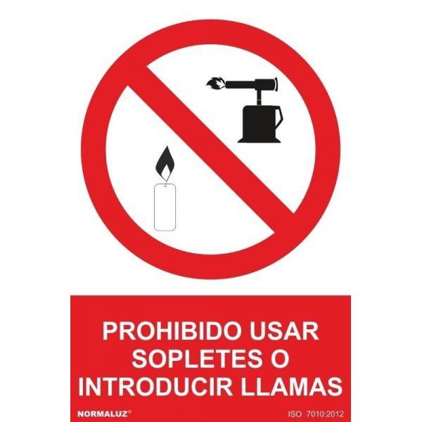 SE&Ntilde;AL ALUM. PROHIBIDO SOPLETES O IND.LLAMAS 300X400MM